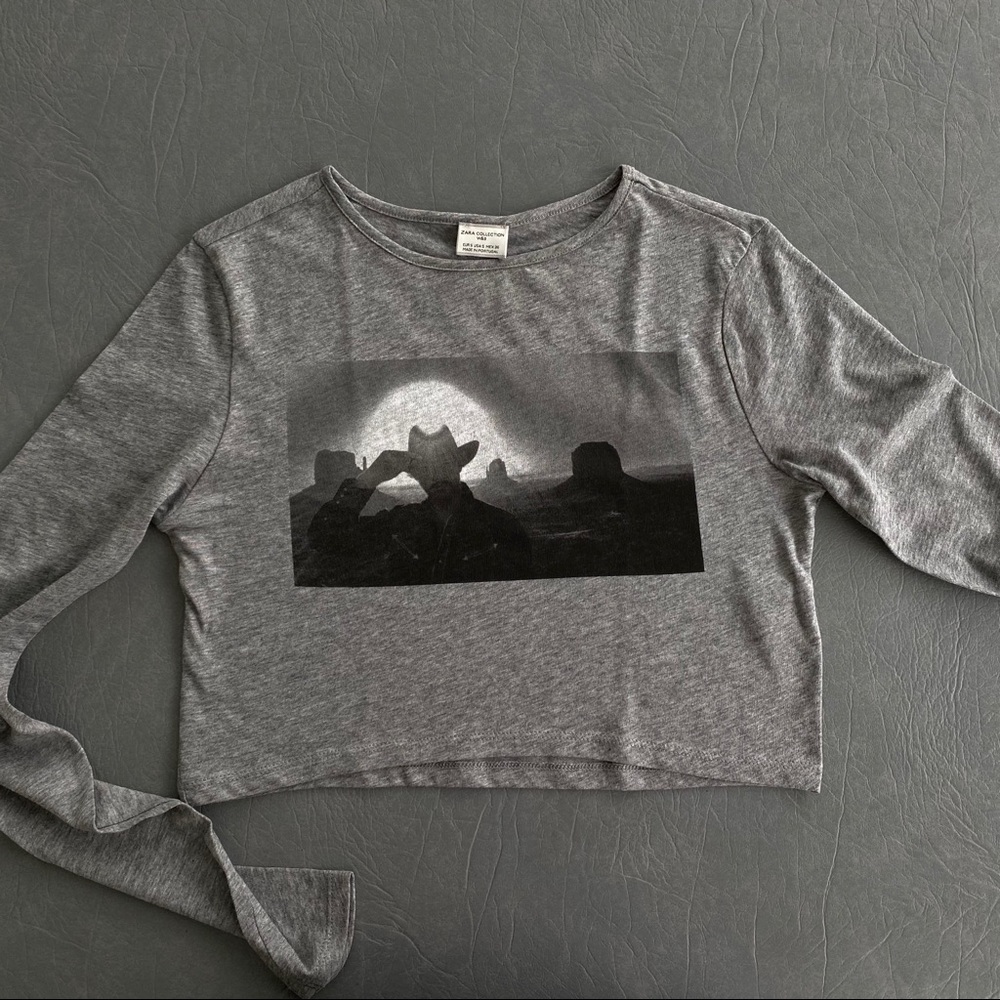 Zara Long Sleeve Crop Top